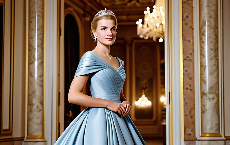 **Prompt for Timeless Elegance and Cultural Heritage:**
A regal woman embodying the timeless elegance and sophisticated grace of Princess Grace Kelly, standing with poised demeanor in a grand, opulent ballroom bathed in warm, soft lighting. She is adorned in a meticulously tailored, modest evening gown crafted from luxurious fabric, featuring classic design elements. The background showcases ornate architectural details, and subtle hints of a prestigious cultural event with elegant floral arrangements. fully clothed, appropriate attire, safe for work, perfect anatomy, natural pose, well-formed hands, correct proportions, professional photography, high detail, family-friendly content, ultra-realistic.
